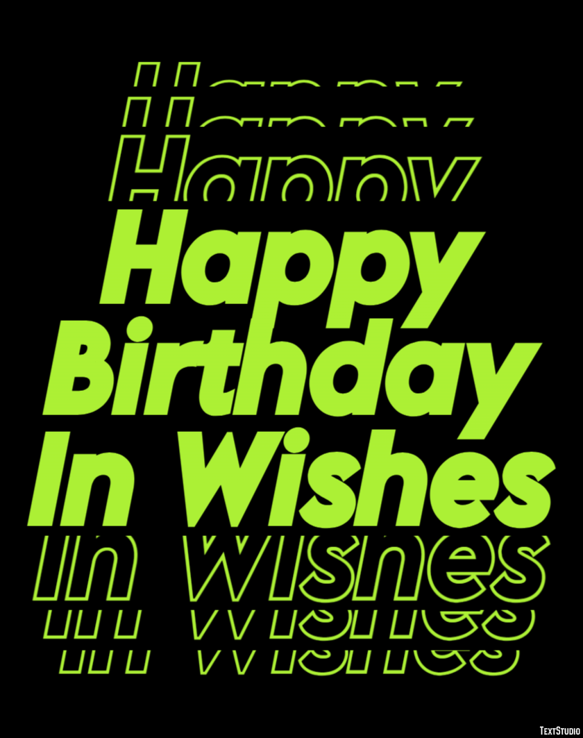 Happy Birthday In Wishes Tekst effect