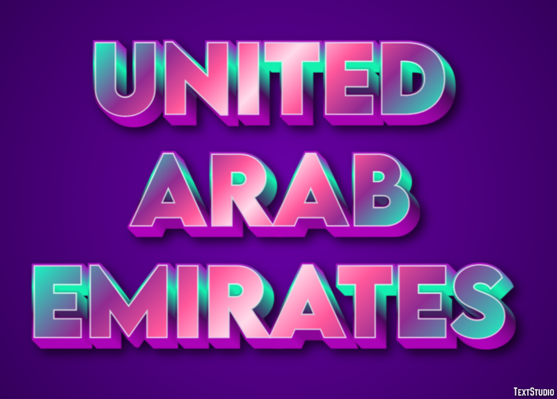 United Arab Emirates Effetto testo