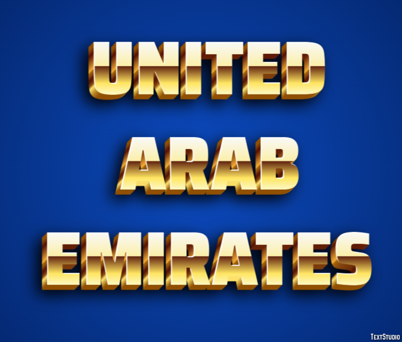 United Arab Emirates Effetto testo