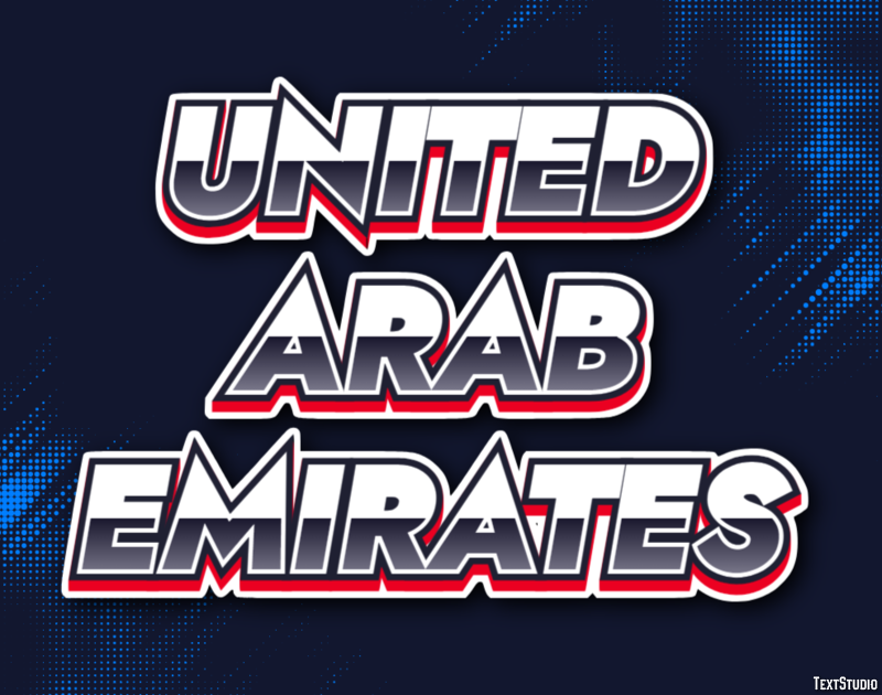 United Arab Emirates Effetto testo