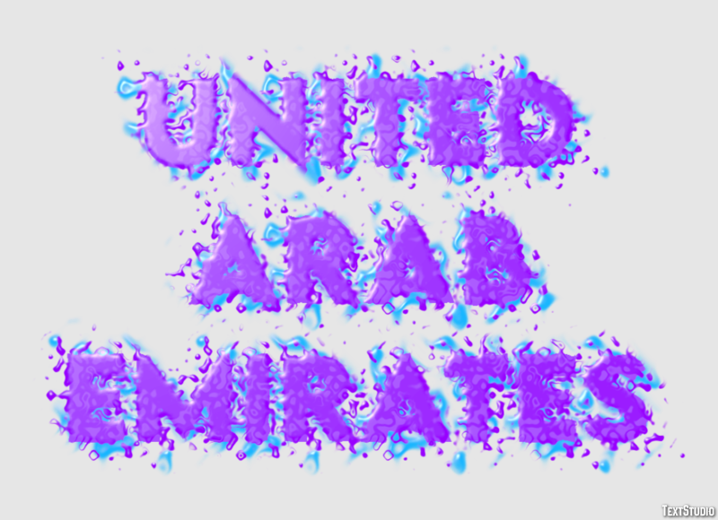 United Arab Emirates Effetto testo