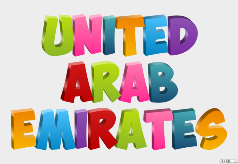 United Arab Emirates Effetto testo