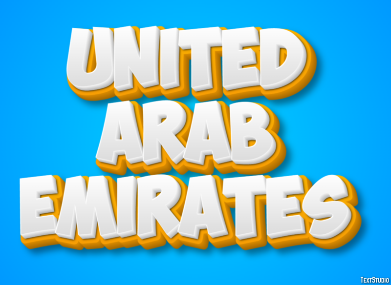 United Arab Emirates Effetto testo