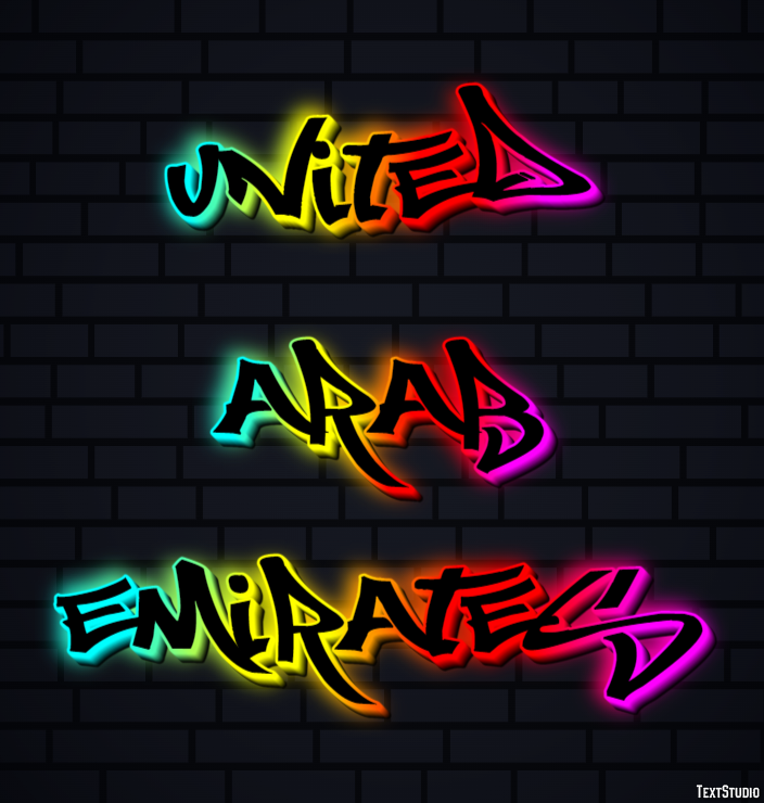 United Arab Emirates Text effect