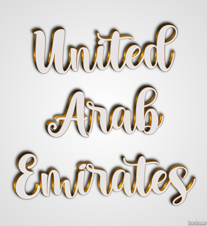 United Arab Emirates Effetto testo