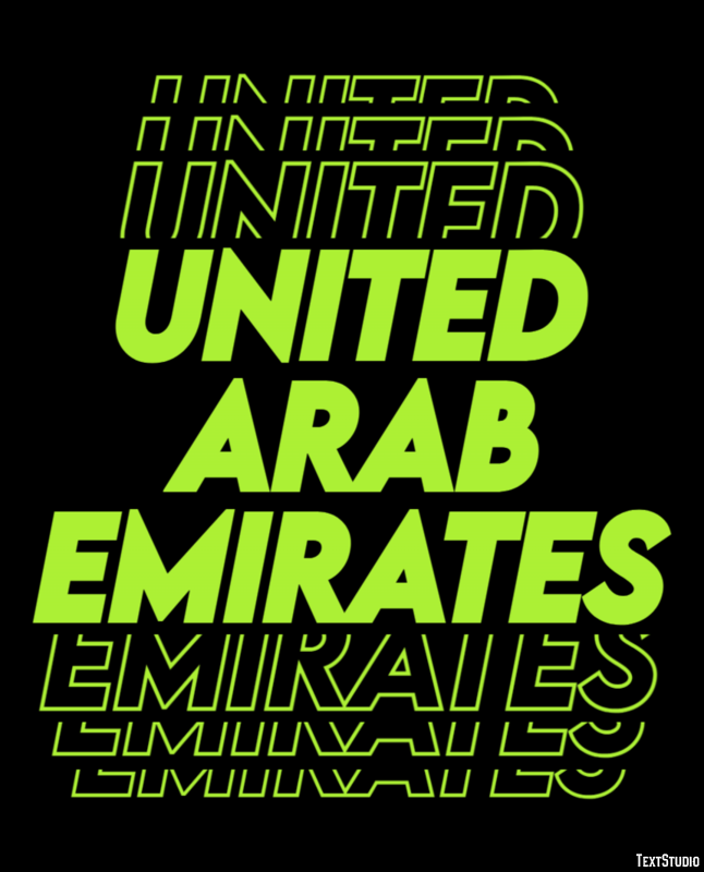United Arab Emirates Effetto testo