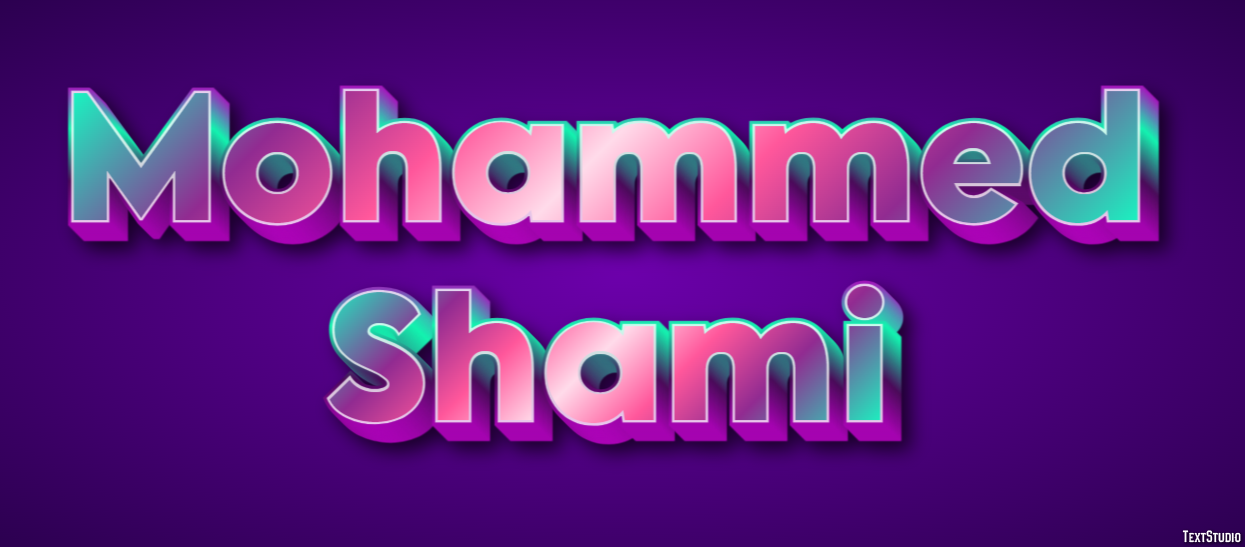 Mohammed Shami Efeito de texto