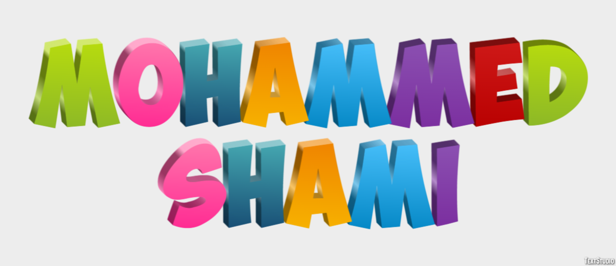Mohammed Shami Efeito de texto