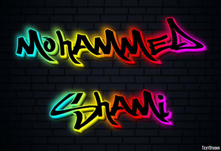 Mohammed Shami Efeito de texto