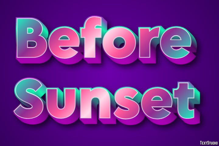 Before Sunset Text Effect