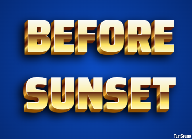 Before Sunset Text Effect