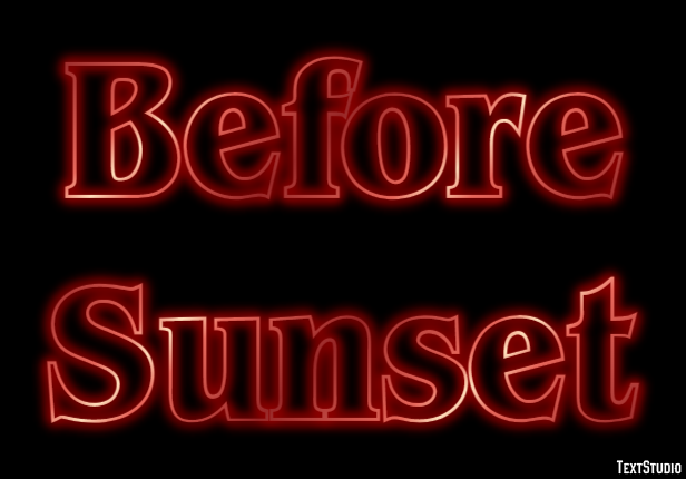 Before Sunset Text Effect