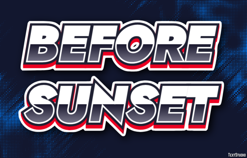 Before Sunset Text Effect