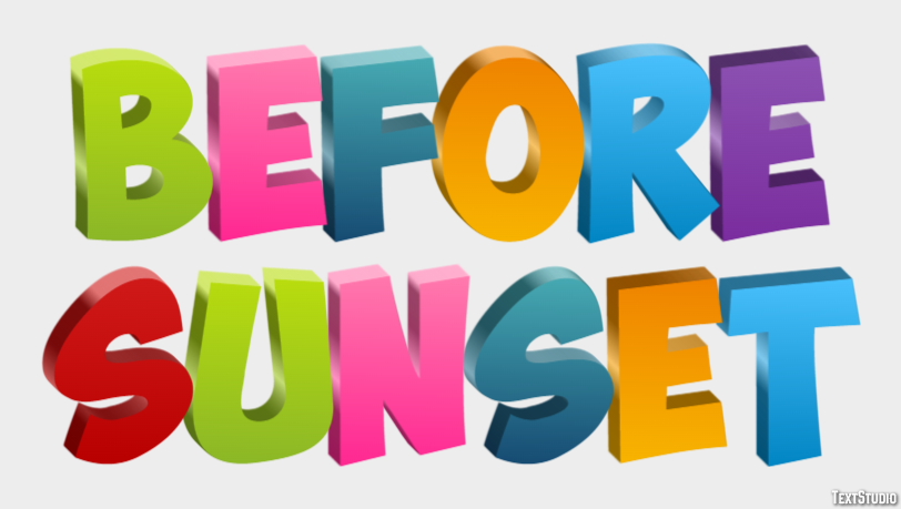 Before Sunset Text Effect