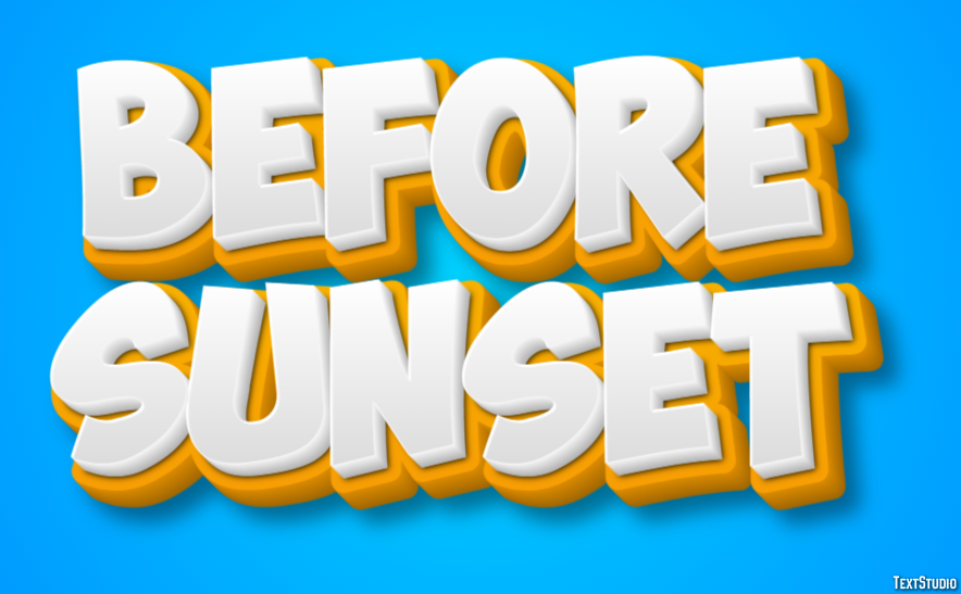 Before Sunset Text Effect