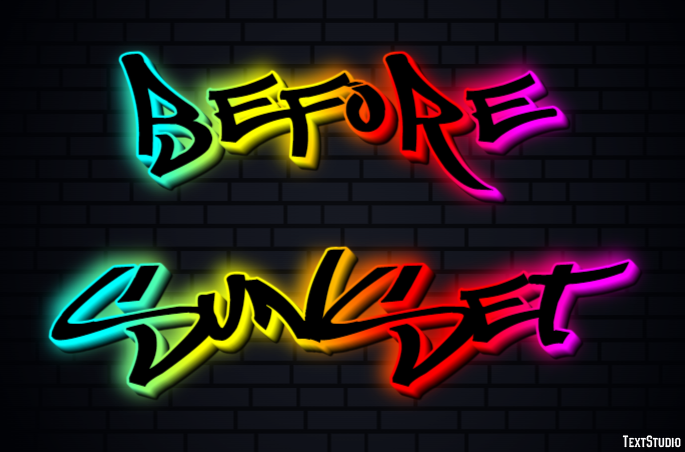Before Sunset Text Effect