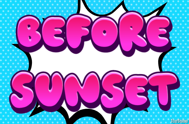 Before Sunset Text Effect