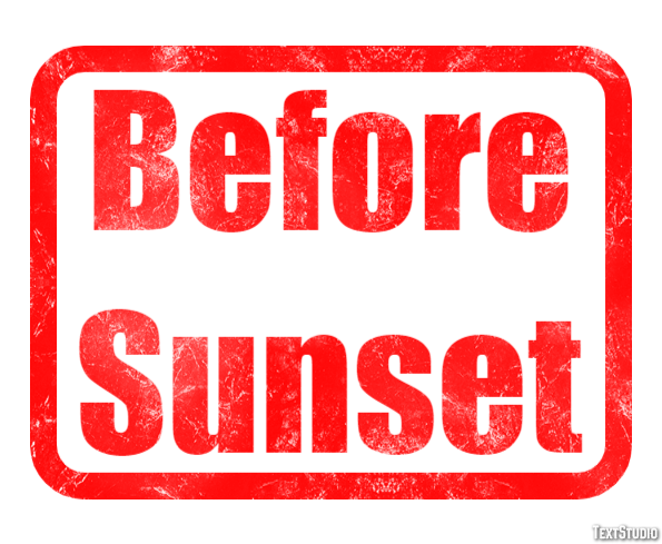 Before Sunset Text Effect
