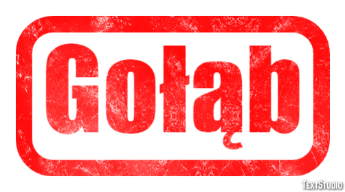 Gołąb Efeito do texto