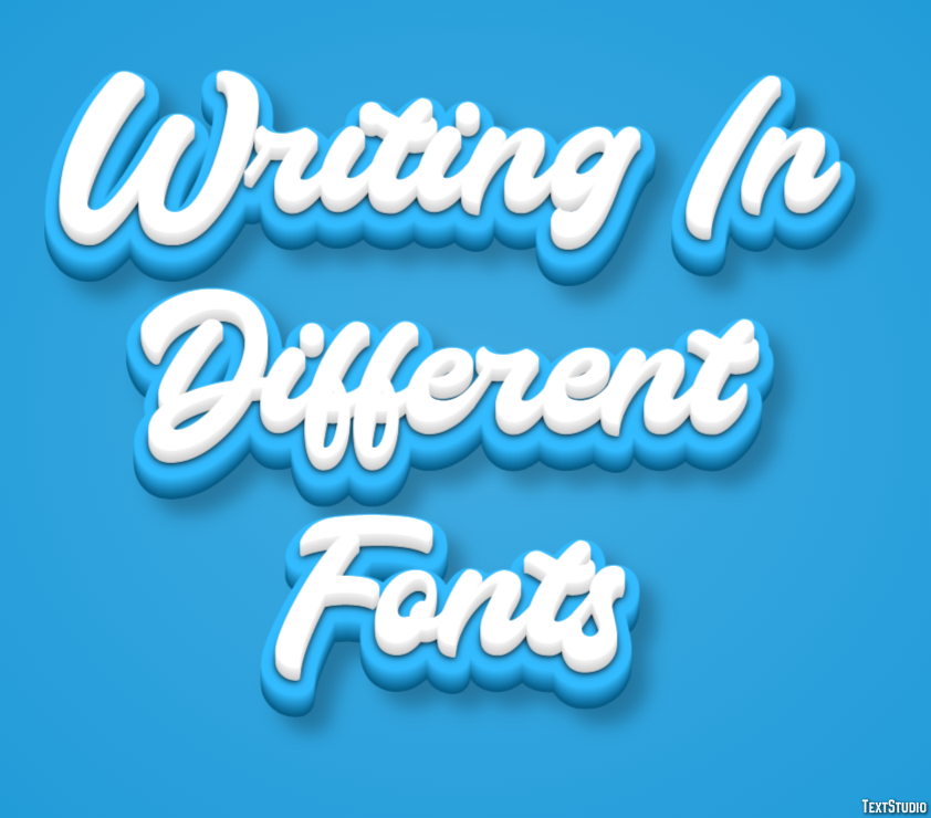 Writing In Different Fonts Effetto testo