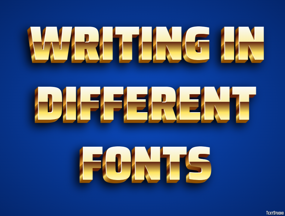 Writing In Different Fonts Effetto testo