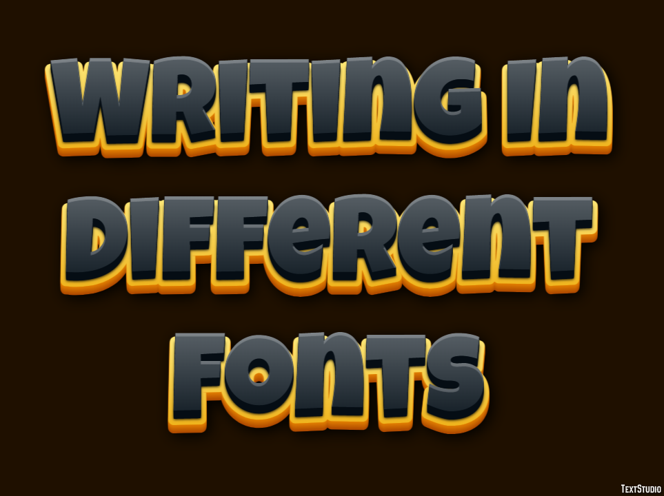Writing In Different Fonts Effetto testo