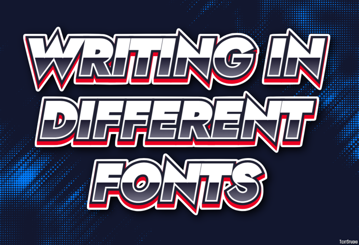 Writing In Different Fonts Effetto testo