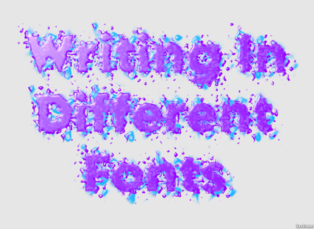 Writing In Different Fonts Effetto testo