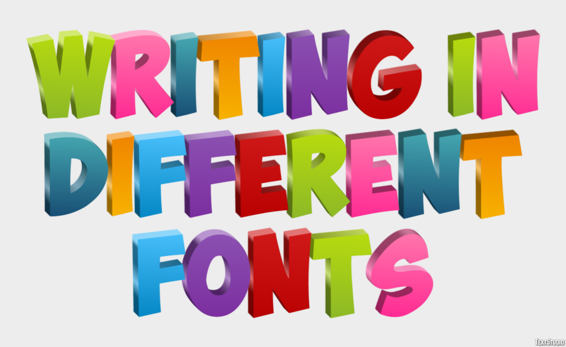 Writing In Different Fonts Effetto testo