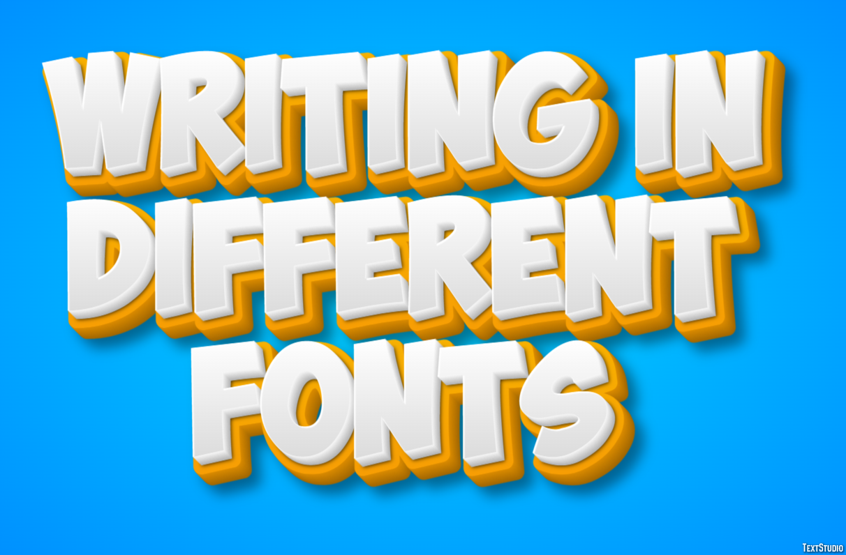 Writing In Different Fonts Effetto testo