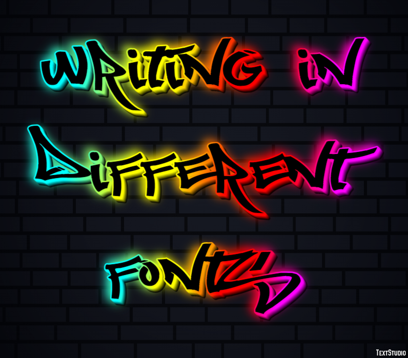 Writing In Different Fonts Effetto testo