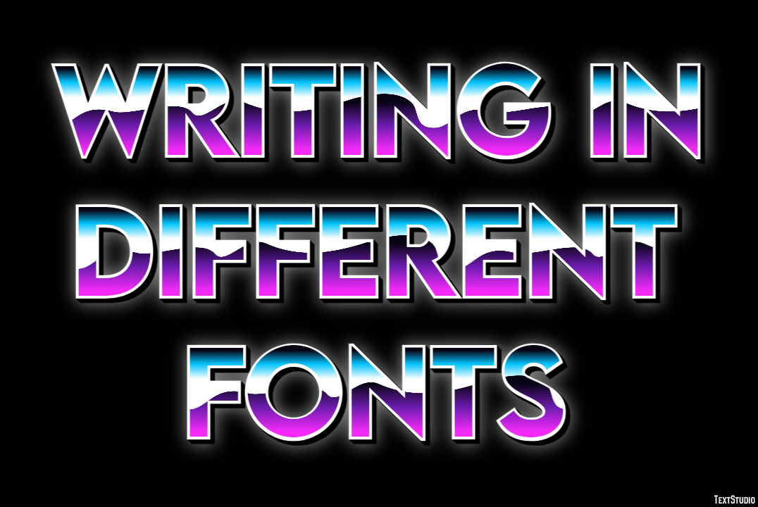 Writing In Different Fonts Effetto testo