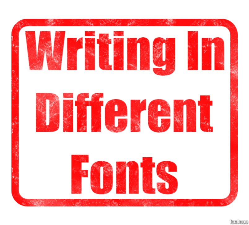 Writing In Different Fonts Effetto testo