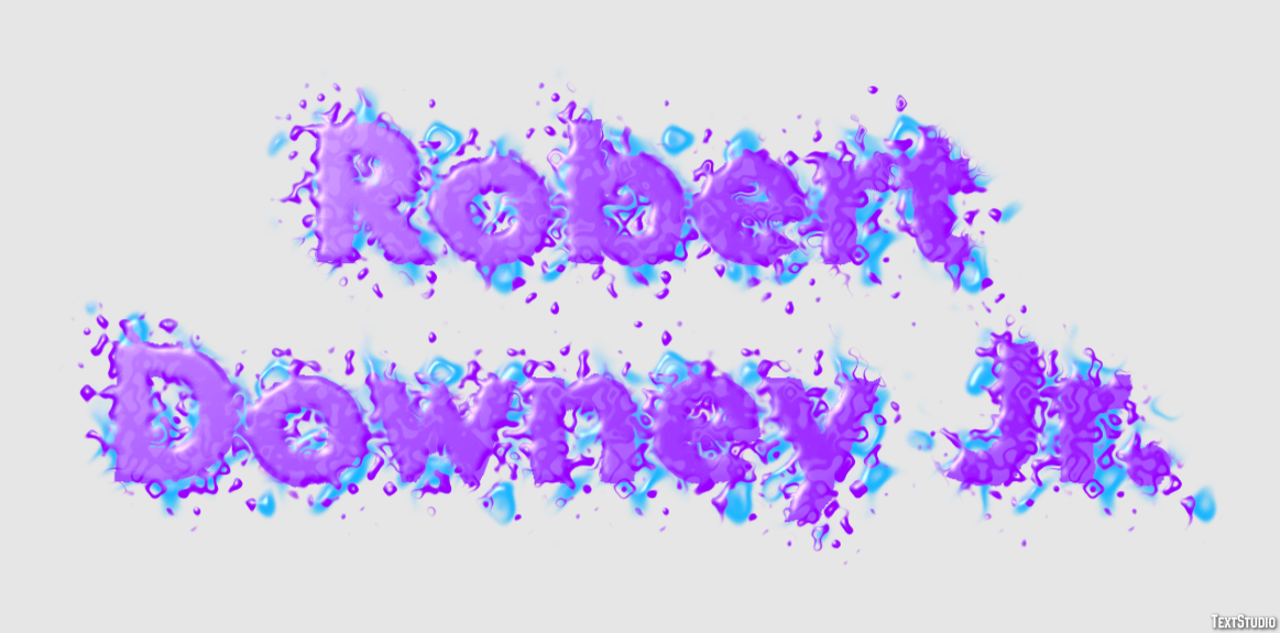 Robert Downey Jr. Efeito de texto