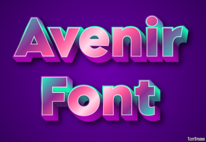 Avenir Font Tekst Effect