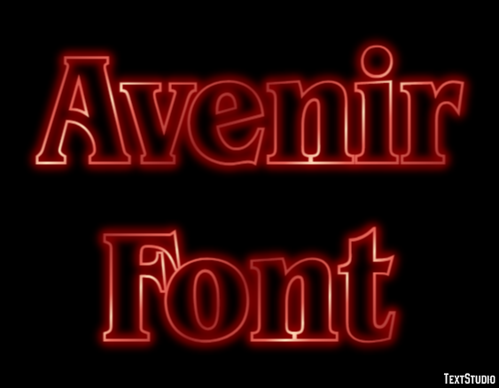 Avenir Font Efeito de texto
