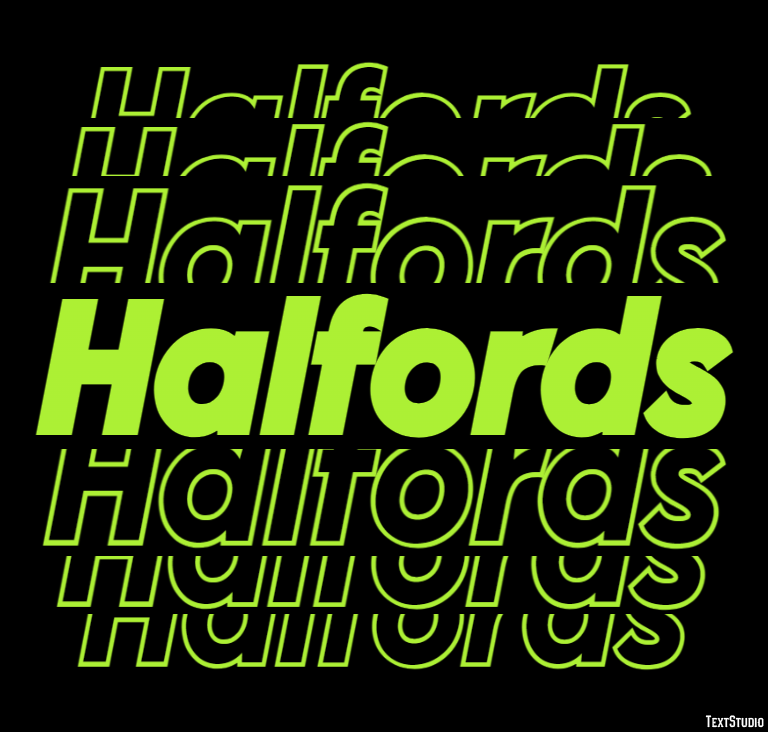 Halfords Efecto de Texto