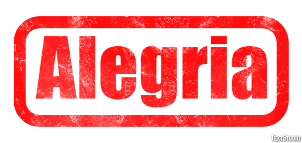 Alegria Efeito de texto