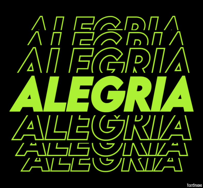 Alegria Efeito de texto