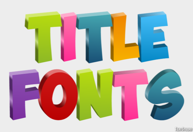 Title Fonts Text Effect
