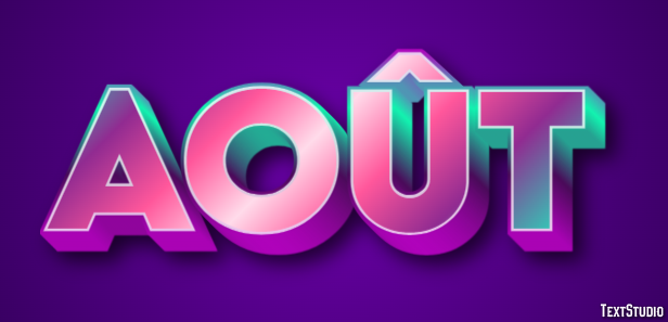 Août Effet de texte