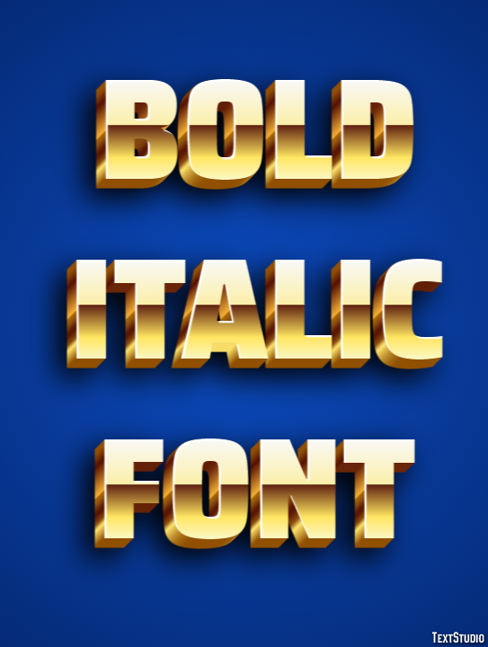 Bold Italic Font Text Effect