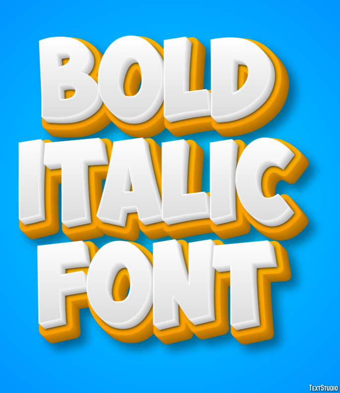 Bold Italic Font Text Effect
