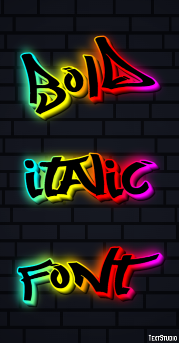 Bold Italic Font Efeito de texto