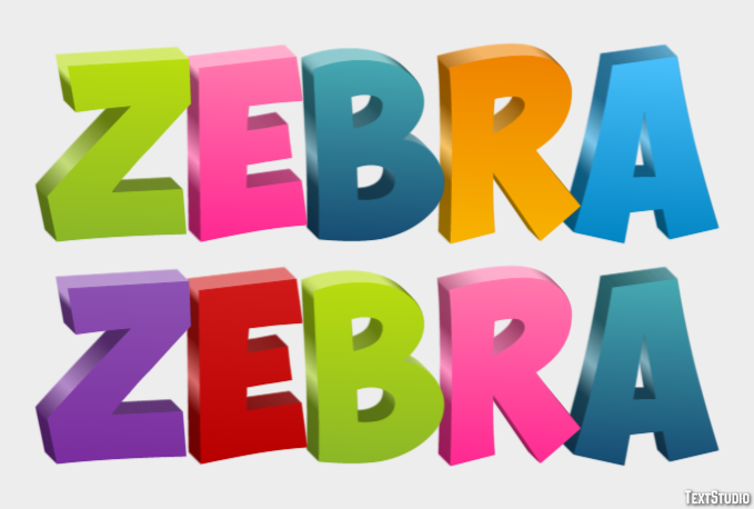зебра zebra Текстовый эффект