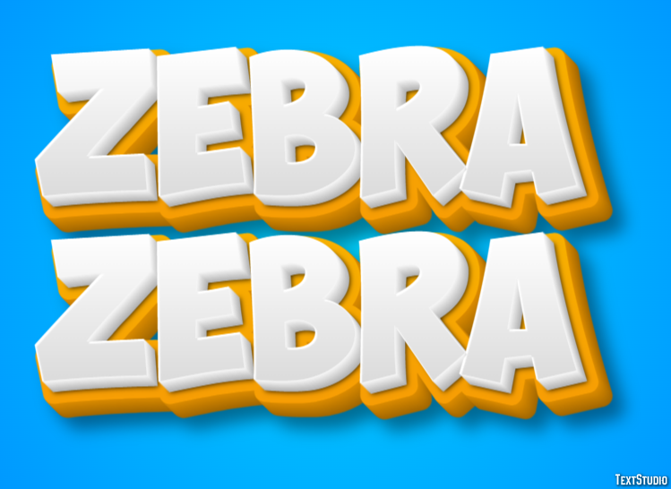 зебра zebra Текстовый эффект