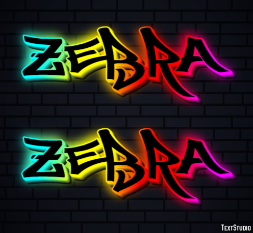 зебра zebra Текстовый эффект
