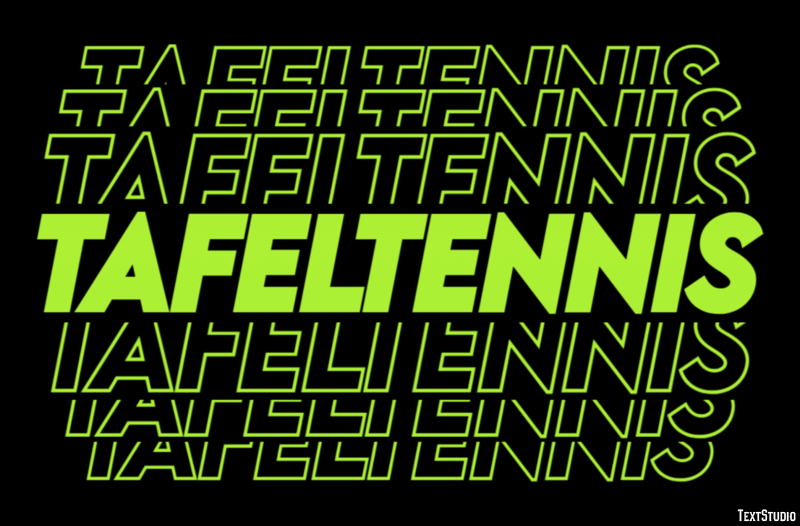 Tafeltennis Tekst effect