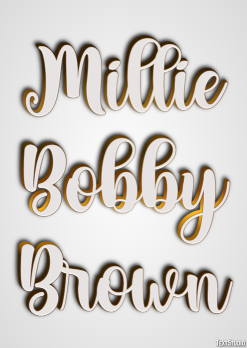 Millie Bobby Brown Texteffekt