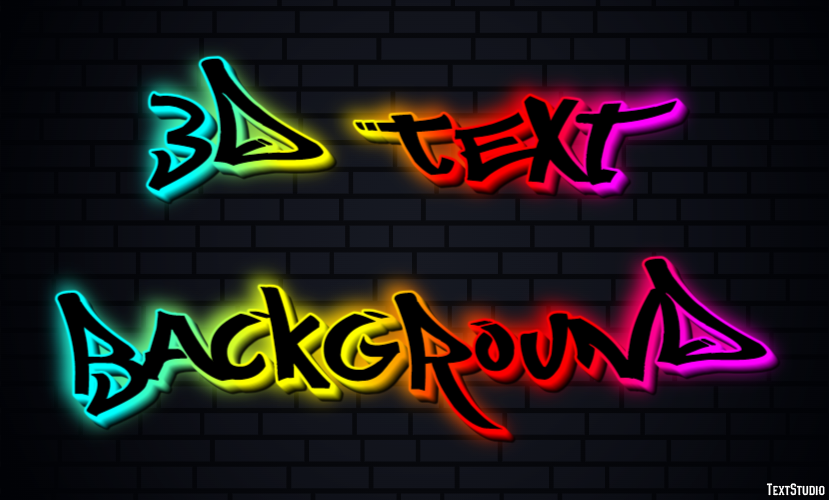 3d Text Background Tekst Effect